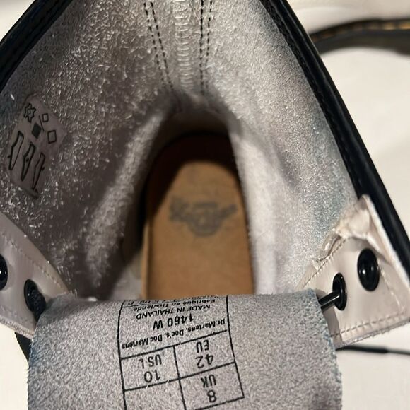 Dr. Martens White 1460 W Smooth Leather Lace Up Boots - Picture 14 of 14